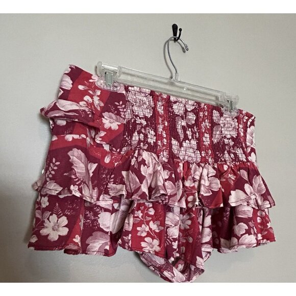 Free People Red Floral Ruffle Shorts - Picture 9 of 13